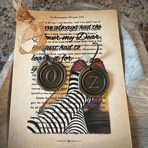 Vintage-Inspired Bronze “OZ” Initial Earrings